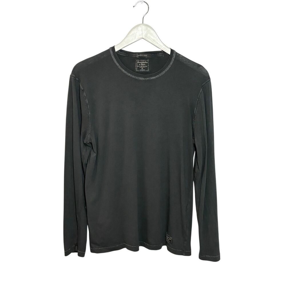 Abercrombie & Fitch charcoal gray garment dyed long sleeve t-shirt - M